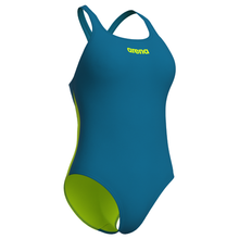 Load image into Gallery viewer, arena-womens-team-swimsuit-swim-pro-solid-blue-cosmo-artic-lime-004760-666-ontario-swim-hub-3

