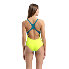 Load image into Gallery viewer, arena-womens-team-swimsuit-swim-pro-solid-blue-cosmo-artic-lime-004760-666-ontario-swim-hub-6
