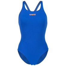 Load image into Gallery viewer, arena-womens-team-swimsuit-swim-pro-solid-neon-blue-team-orange-004760-803-ontario-swim-hub-1
