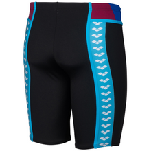 Load image into Gallery viewer, mens-arena-icons-swim-jammer-black-neon-blue-red-006675-584-ontario-swim-hub-3
