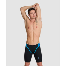 Load image into Gallery viewer, mens-arena-icons-swim-jammer-black-neon-blue-red-006675-584-ontario-swim-hub-5
