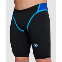 Load image into Gallery viewer,     mens-arena-icons-swim-jammer-black-neon-blue-red-006675-584-ontario-swim-hub-8
