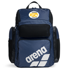 Load image into Gallery viewer, slsc-arena-one-go-backpack-45l-navy-embroidered-ontario-swim-hub-1
