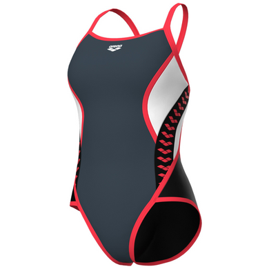 womens-arena-icons-swimsuit-super-fly-back-stripe-panel-asphalt-black-white-bright-coral-006644-551-ontario-swim-hub-1