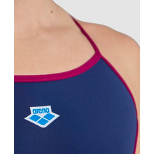 Load image into Gallery viewer,     womens-arena-icons-swimsuit-super-fly-back-stripe-panel-navy-blue-cosmo-white-red-006644-761-ontario-swim-hub-9
