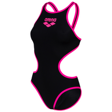 Load image into Gallery viewer, womens-arena-one-biglogo-swimsuit-black-fluo-pink-001198-591-ontario-swim-hub-1
