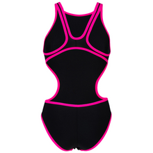 Load image into Gallery viewer, womens-arena-one-biglogo-swimsuit-black-fluo-pink-001198-591-ontario-swim-hub-4
