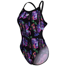 Load image into Gallery viewer,     womens-arena-rose-texture-xcross-back-swimsuit-multi-black-black-006641-505-ontario-swim-hub-1
