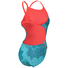 Load image into Gallery viewer, womens-arena-swimsuit-camo-kikko-challenge-back-fluo-red-water-multi-007160-480-ontario-swim-hub-2
