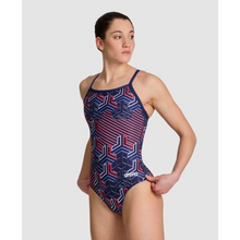 Load image into Gallery viewer,     womens-arena-swimsuit-kikko-pro-navy-team-red-white-blue-005893-417-ontario-swim-hub-5
