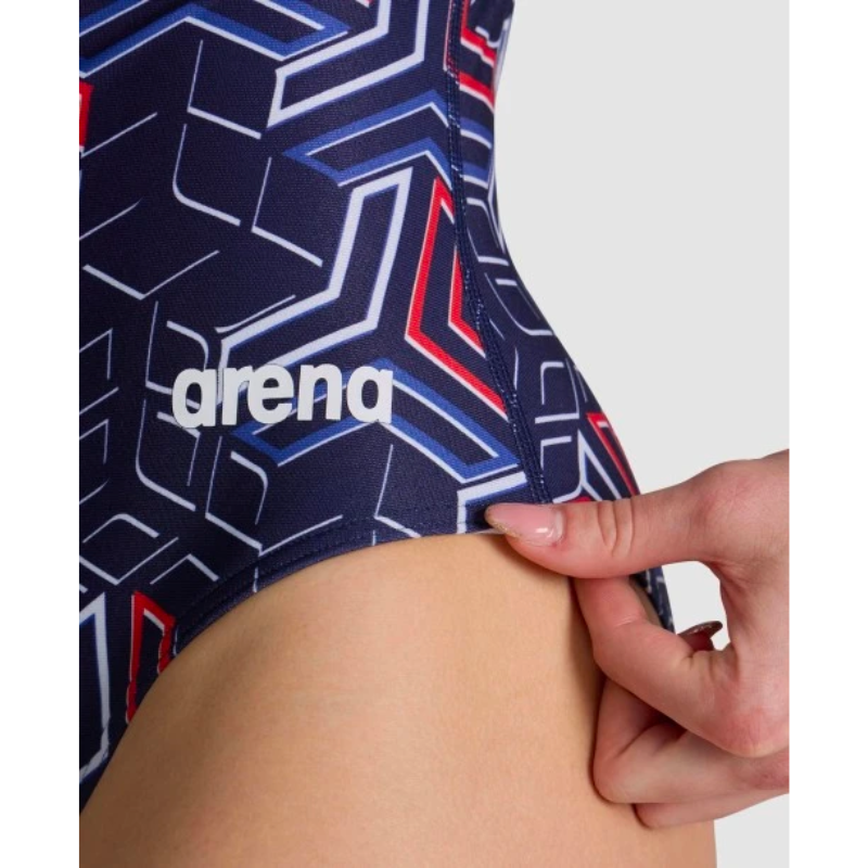 WOMEN'S ARENA SWIMSUIT KIKKO PRO - NAVY/TEAM RED WHITE BLUE