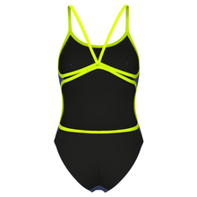 Load image into Gallery viewer, womens-arena-swimsuit-lace-back-solid-future-dusk-black-artic-lime-004651-856-ontario-swim-hub-4
