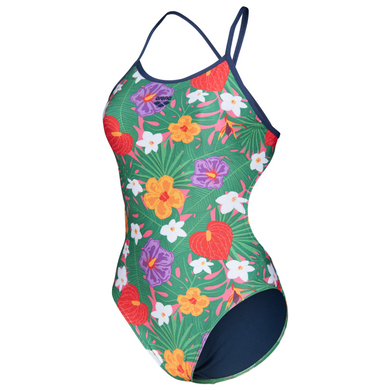 Colorful floral swimsuit on a white background