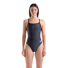 Load image into Gallery viewer, womens-arena-swimsuit-snake-skin-challenge-back-black-team-black-010156-500-ontario-swim-hub-5
