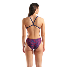 Load image into Gallery viewer, womens-arena-swimsuit-snake-skin-challenge-back-navy-team-navy-010156-417-ontario-swim-hub-6
