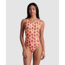 Load image into Gallery viewer, womens-arena-swimsuit-strawberry-tech-back-fluo-red-orange-multi-007157-439-ontario-swim-hub-2
