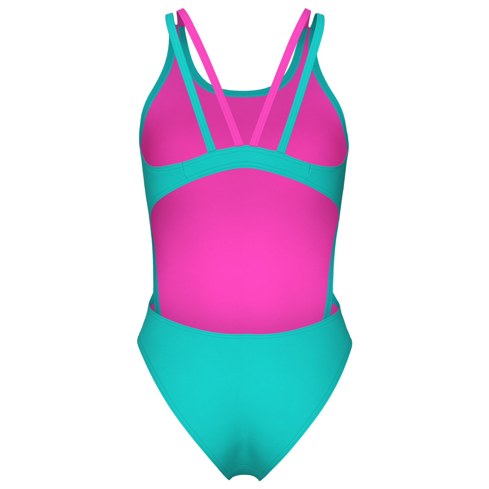 WOMEN'S ARENA SWIM TECH MULTI SOLID SWIMSUIT - WATER/SHOCKING PINK