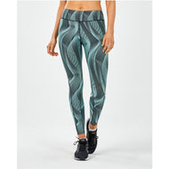 WOMEN'S MID-RISE PRINT COMPRESSION TIGHT - ABC/WHT - OntarioSwimHub