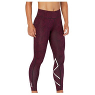 WOMEN'S MID-RISE PRINT 7/8 COMPRESSION TIGHT - PKD/WHT - OntarioSwimHub