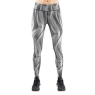WOMEN'S MID-RISE PRINT 7/8 COMPRESSION TIGHT - WHC/WHT - OntarioSwimHub