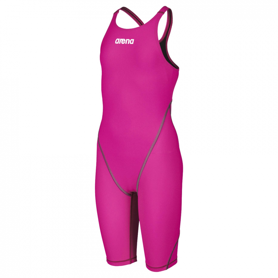 arena Race Suit for Girls in Fuchsia - Girls’ Powerskin ST 2.0 Full Body Short Leg Open Back Kneeskin front left