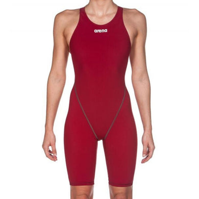 arena Race Suit for Women in Deep Red - Women’s Powerskin ST 2.0 Full Body Short Leg Open Back Kneeskin front