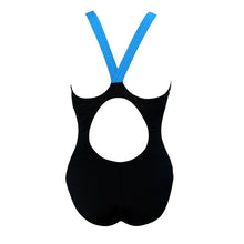 Load image into Gallery viewer, ONLY SIZE 32 - WOMEN&#39;S SHADOW ONE-PIECE SWIMSUIT - BLACK/TURQUOISE - OntarioSwimHub
