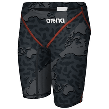 Load image into Gallery viewer, arena Race Suit for Boys in Limited Edition Grey Map - Boys&#39; Powerskin ST 2.0 Jammer front left
