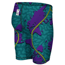 Load image into Gallery viewer, BOYS&#39; POWERSKIN ST 2.0 JAMMER back right LIMITED EDITION - PURPLE MAP - OntarioSwimHub
