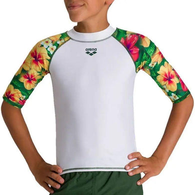 BOYS' SHORT SLEEVE ALLOVER RASH VEST - OntarioSwimHub