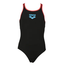 Load image into Gallery viewer, ONLY SIZE 26 - GIRLS&#39; BIG LOGO ONE-PIECE SWIMSUIT - BLACK/PINK - OntarioSwimHub
