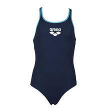 Load image into Gallery viewer, ONLY SIZE 26 - GIRLS&#39; BIG LOGO ONE-PIECE SWIMSUIT - NAVY/BLUE - OntarioSwimHub
