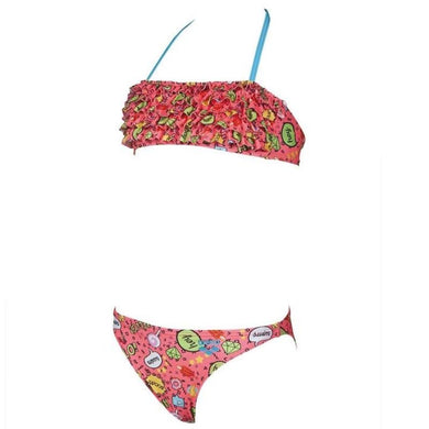 ONLY SIZE 26 - GIRLS' FANTASY ROUCHE BANDEAU TWO-PIECE SWIMSUIT - OntarioSwimHub