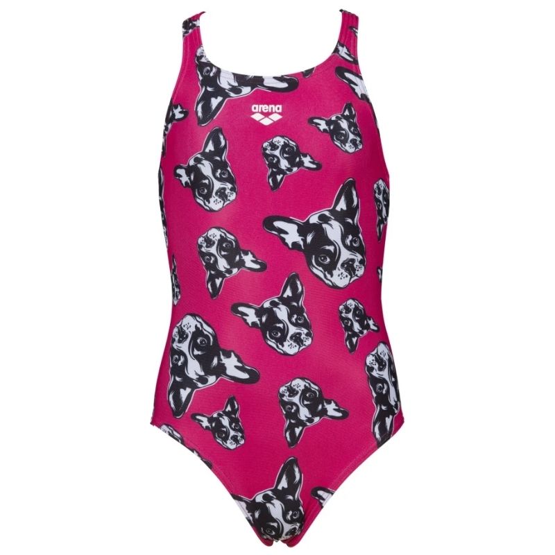 GIRLS' FUNNY DOGS V BACK ONE-PIECE - OntarioSwimHub