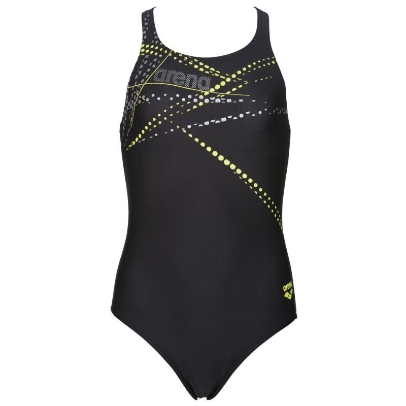 ONLY SIZE 26 - GIRLS' GLIMMER ONE-PIECE SWIMSUIT - BLACK - OntarioSwimHub