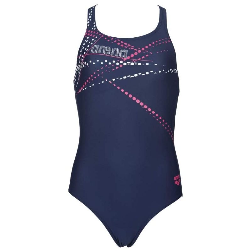 ONLY SIZE 26 - GIRLS' GLIMMER ONE-PIECE SWIMSUIT - NAVY - OntarioSwimHub