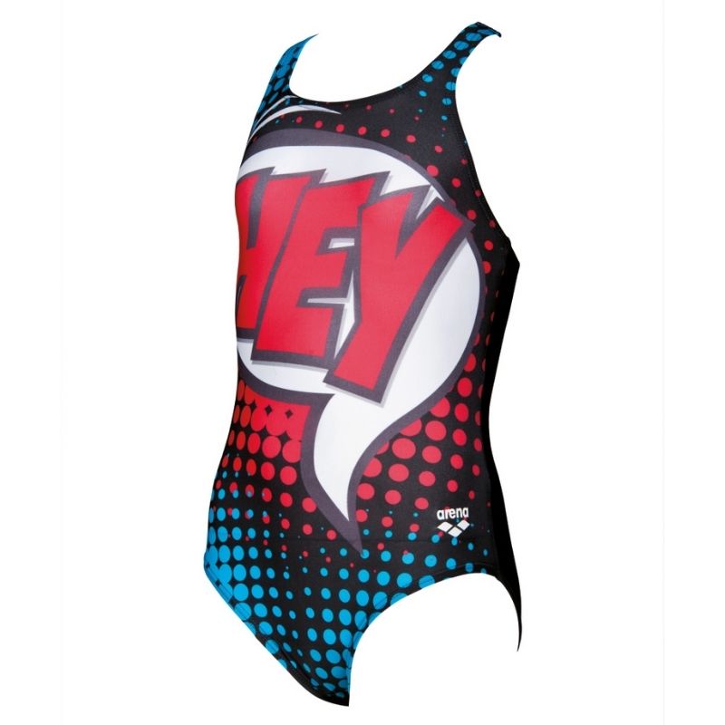 ONLY SIZE 26 - GIRLS' HEY ONE-PIECE SWIMSUIT - BLACK - OntarioSwimHub