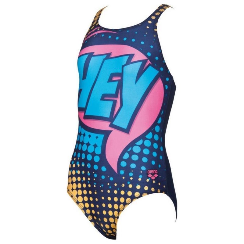 ONLY SIZE 26 - GIRLS' HEY ONE-PIECE SWIMSUIT - NAVY - OntarioSwimHub