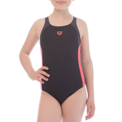 ONLY SIZE 26 - GIRLS' REN ONE-PIECE SWIMSUIT - BLACK/RED - OntarioSwimHub