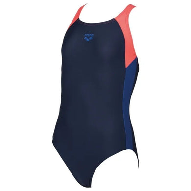 ONLY SIZE 26 - GIRLS' REN ONE-PIECE SWIMSUIT - NAVY/PINK - OntarioSwimHub