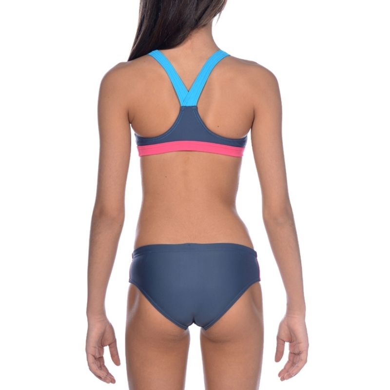 ARENA GIRLS' REN TWO PIECE - BLUE/PINK – OntarioSwimHub