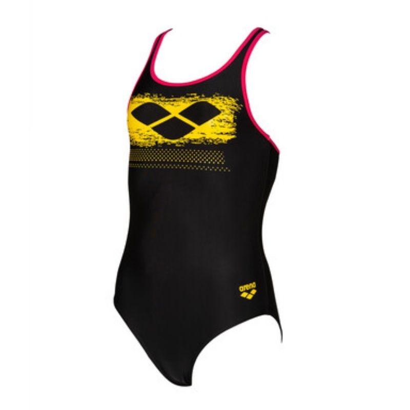 ONLY SIZE 26 - GIRLS' SCRATCHY ONE-PIECE SWIMSUIT - BLACK - OntarioSwimHub