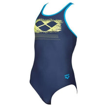 Load image into Gallery viewer, ONLY SIZE 26 - GIRLS&#39; SCRATCHY ONE-PIECE SWIMSUIT - NAVY/TURQUOISE - OntarioSwimHub
