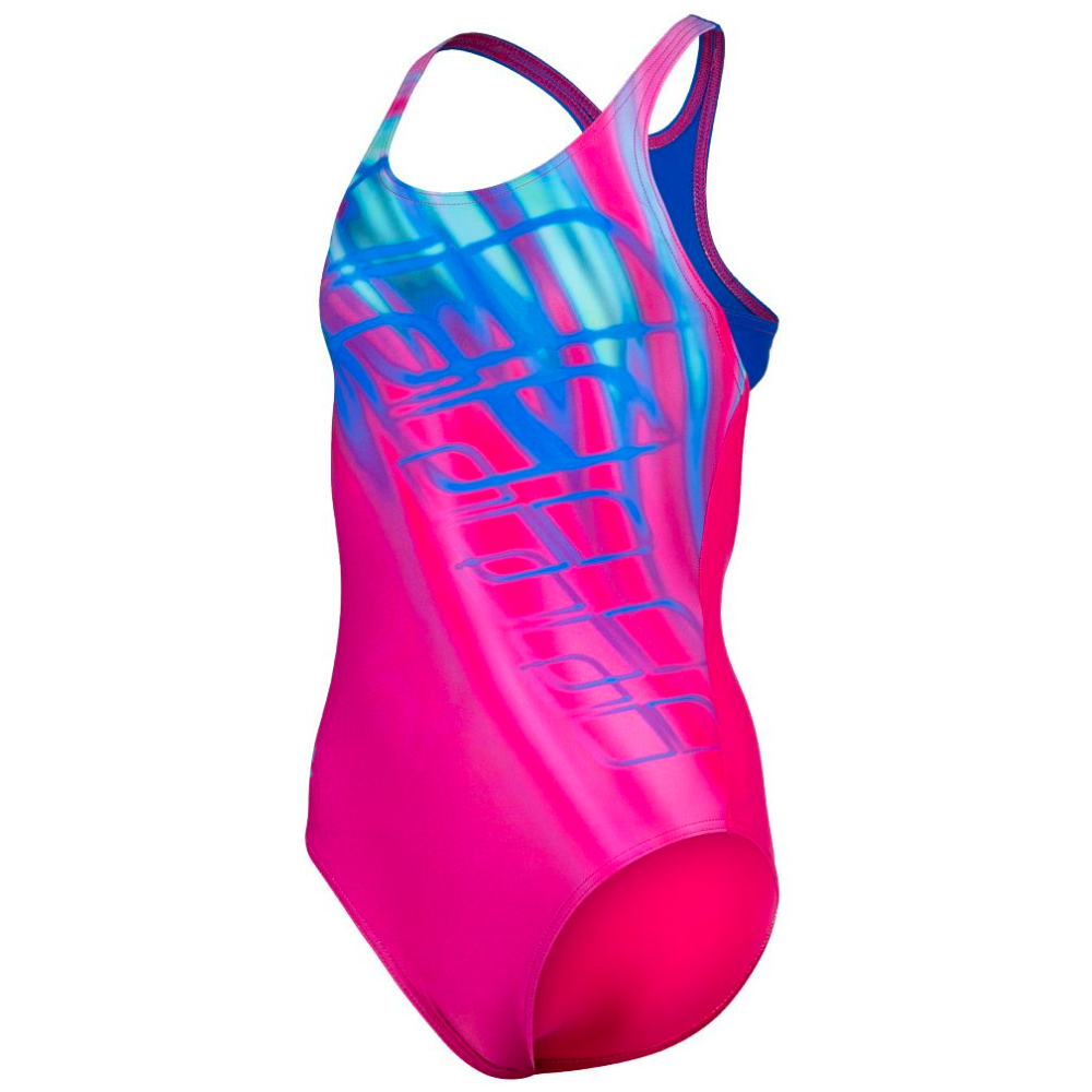 ARENA GIRLS' SHADING SWIMSUIT SWIM PRO - FREAK ROSE/NEON