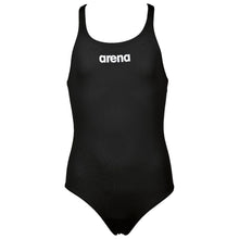 Load image into Gallery viewer, arena-girls-solid-swim-pro-one-piece-swimsuit-black-white-2a611-55-ontario-swim-hub-2
