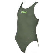 Load image into Gallery viewer, ONLY SIZE 26 - GIRLS&#39; SOLID SWIM TECH ONE-PIECE SWIMSUIT - ARMY - OntarioSwimHub
