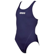 Load image into Gallery viewer,     arena-girls-solid-swim-tech-one-piece-swimsuit-navy-white-2a607-75-ontario-swim-hub-1
