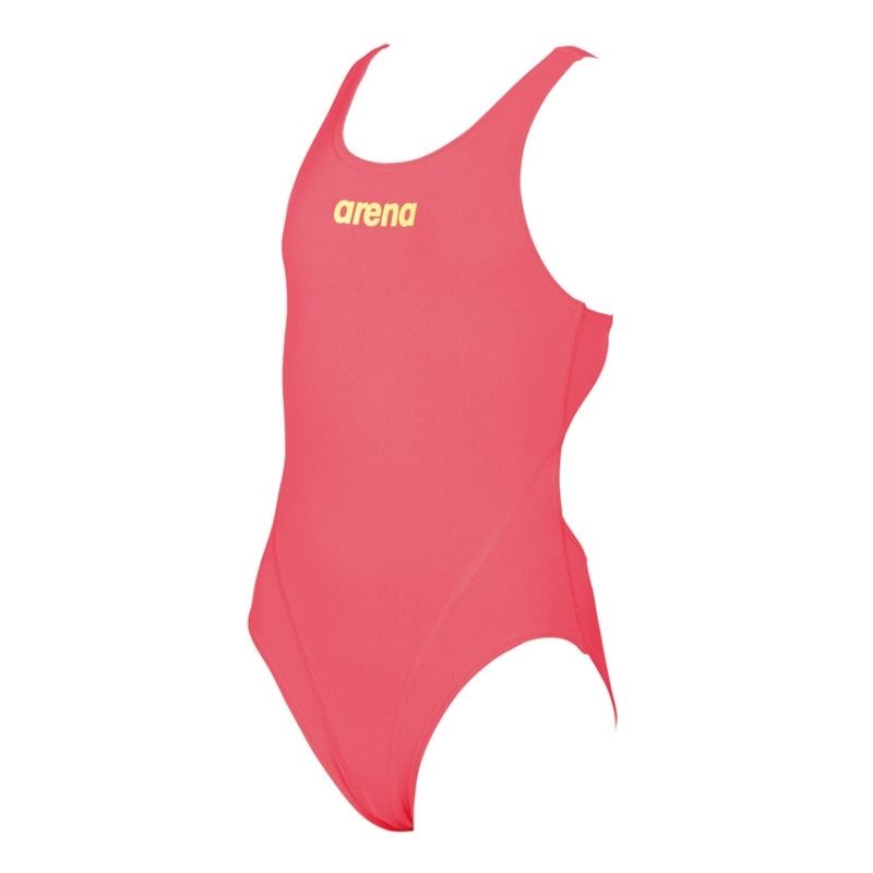ONLY SIZE 26 - GIRLS' SOLID SWIM TECH ONE-PIECE SWIMSUIT - FLUO RED - OntarioSwimHub