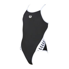 Load image into Gallery viewer, ONLY SIZE 26 - GIRLS&#39; TEAM STRIPE ONE-PIECE SWIMSUIT - BLACK - OntarioSwimHub
