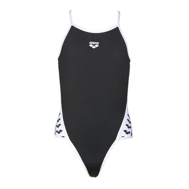 ONLY SIZE 26 - GIRLS' TEAM STRIPE ONE-PIECE SWIMSUIT - BLACK - OntarioSwimHub